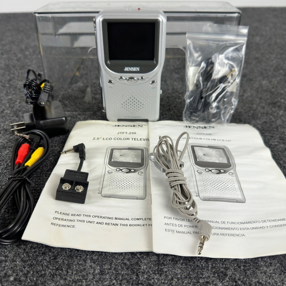 Jensen JTFT-250 2.5 Inch TFT LCD Color TV Silver Portable Handheld Television